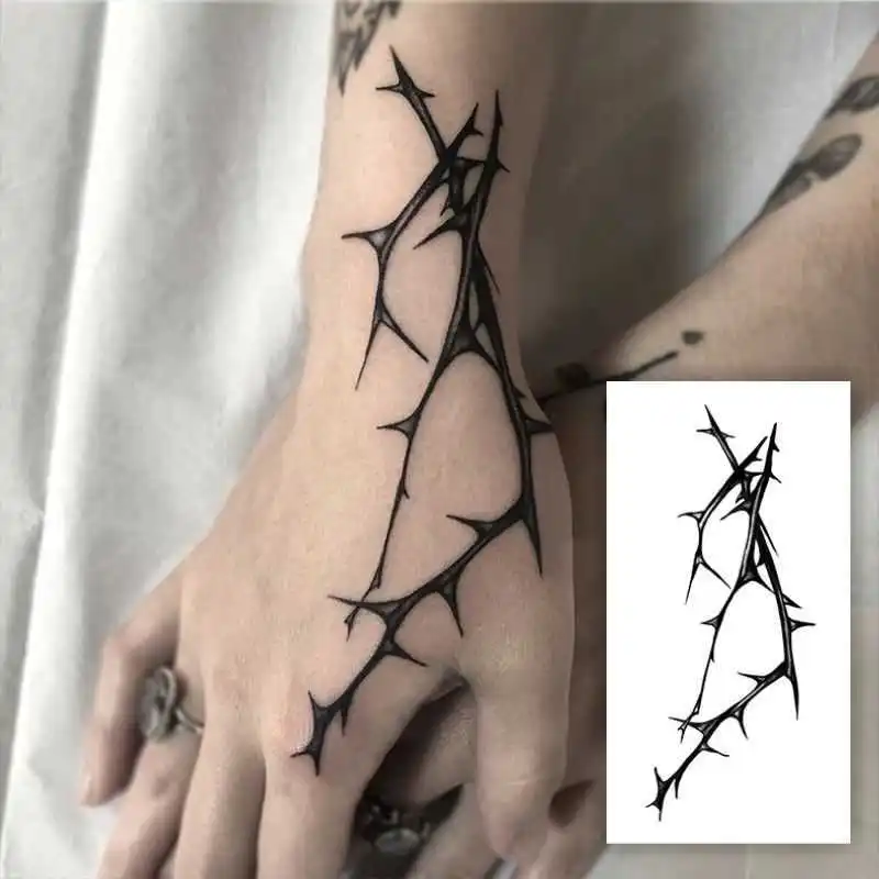 3 Pcs Waterdichte Tijdelijke Tattoo Sticker Black Boomtak Ontwerp Fake Tatto Flash Tatoo Arm Hand Body Art Voor Vrouwen Mannen