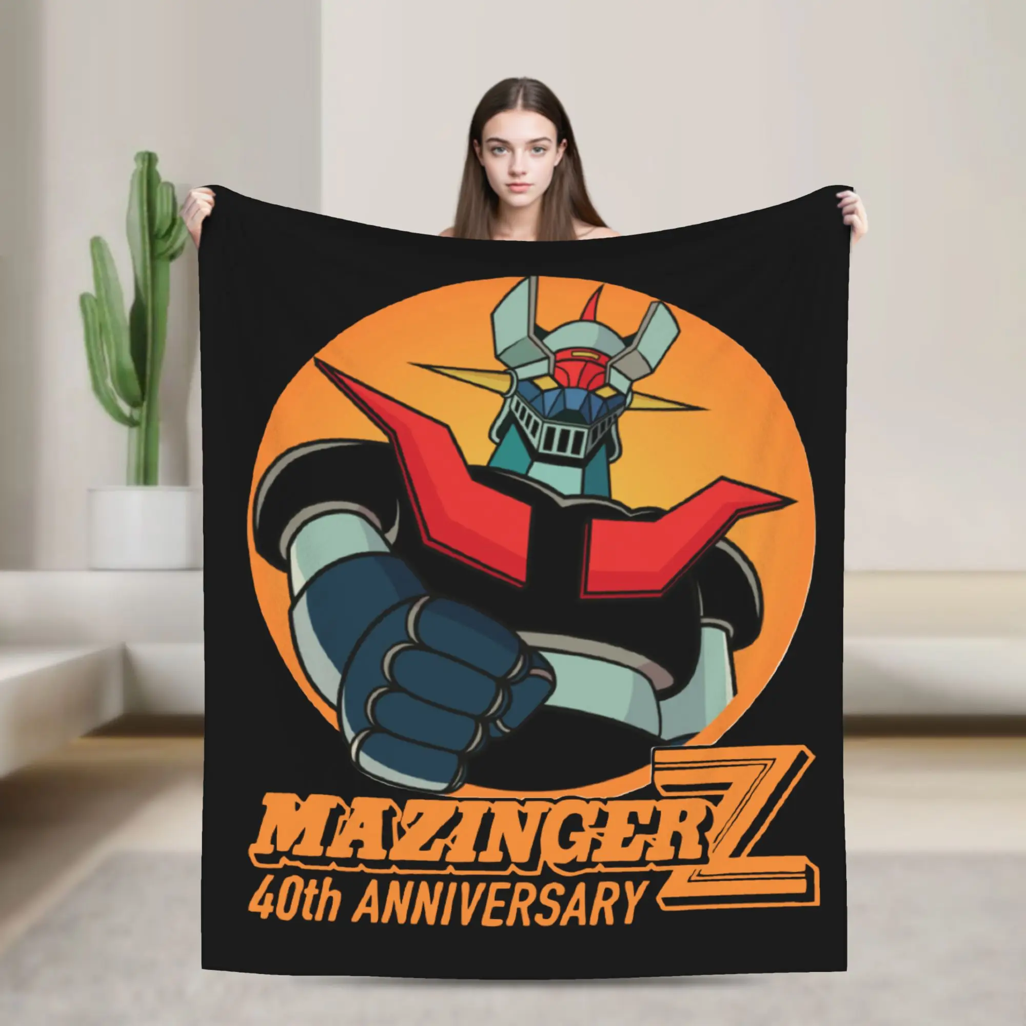 Mazinger Z Goldorak Actarus Blankets Fleece Anime Robot Grendizer Lightweight Thin Throw Blanket for Bed Bed Rug