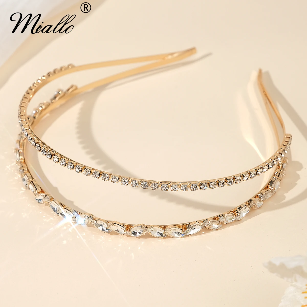 

Miallo Fashion Crystal Hairbands for Women Goddess Greek Crown Jewelry Headpiece Plated Metal Headband Gift For Friend