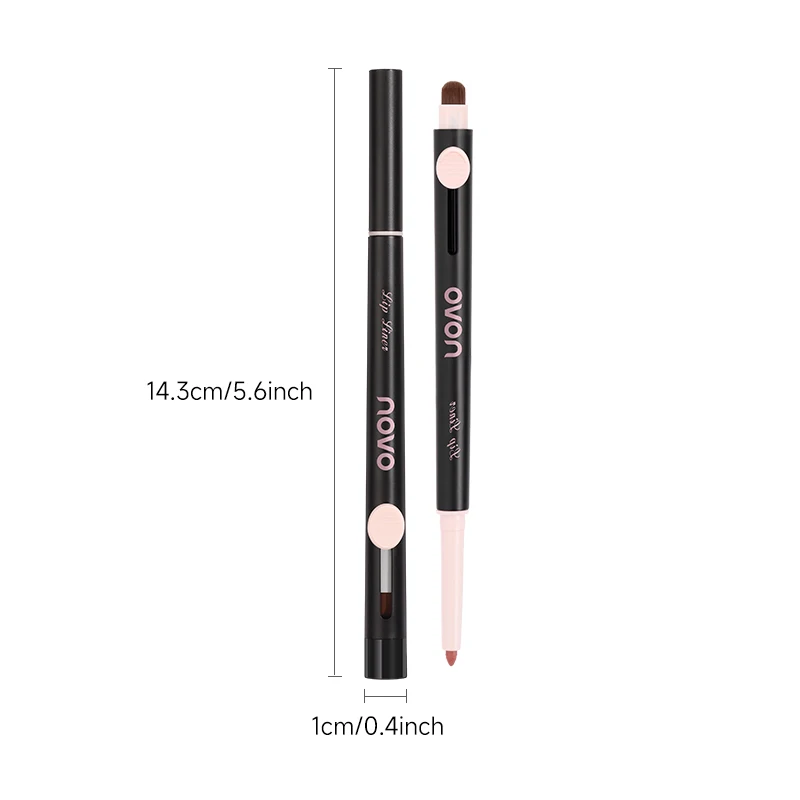 Double-Ended Lip Liner Pen, Lipstick, Long-Lasting Matte Finish, Waterproof, Easy To Apply, No Clumping, Full Coverage