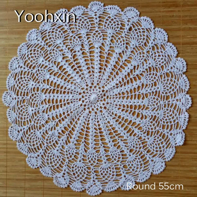 Popular handmade flower crochet cotton table place mat placemat pad Christmas wedding kitchen Table decoration and accessories