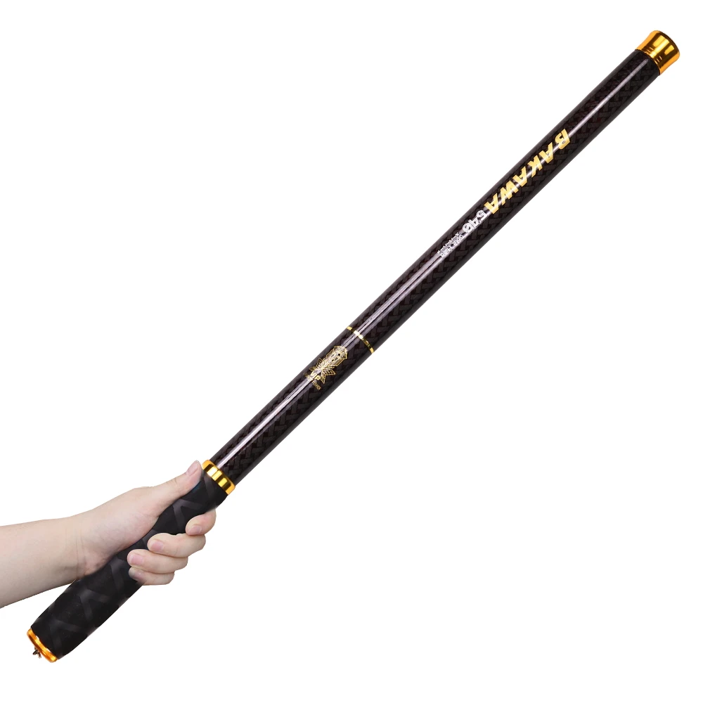 BAKAWA Stream Fishing Rod 3.6M/3.9M/4.5M/5.4M/6.3M/7.2M Telescopic 100% Carbon Fiber Pole Travel Tackle Carp Freshwater Pesca