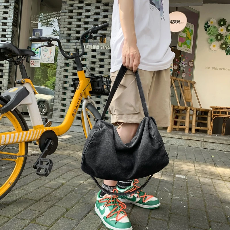 Gradient Denim Women's Bag Jeans Messenger Bag Y2K Canvas Shoulder Cross Bag Campus Eco Bag Korean Shopping Hobos Sports Handbag