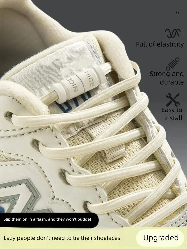 Colorful Metal Lock Sneakers Elastic Shoelaces No Tie Sports Shoe Laces Capsule Lock Stretch Rubber Shoestrings for Easy Wear