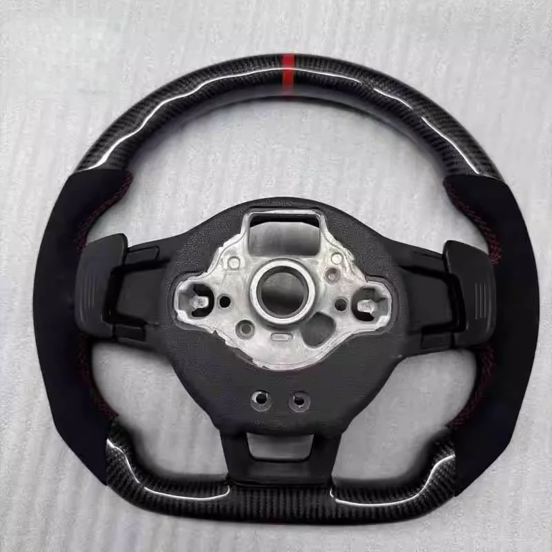 Customm Carbon Fiber RLine Sports Steering Wheel MK6 7 7.5 GTI GTD GTE R Polo Suede Leather Car Accessorie For Volkswage VW Golf - view 5