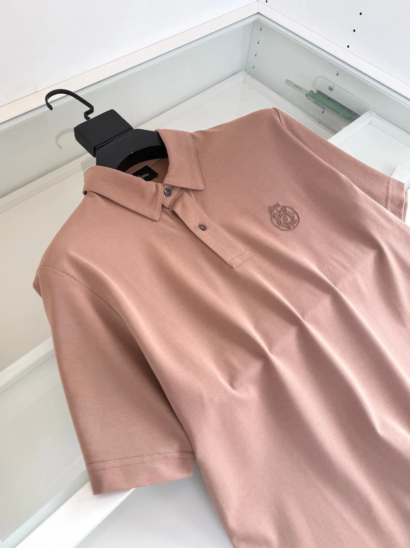 Bri solid color classic business casual old money style men's simple embroidered mulberry silk POLO shirt