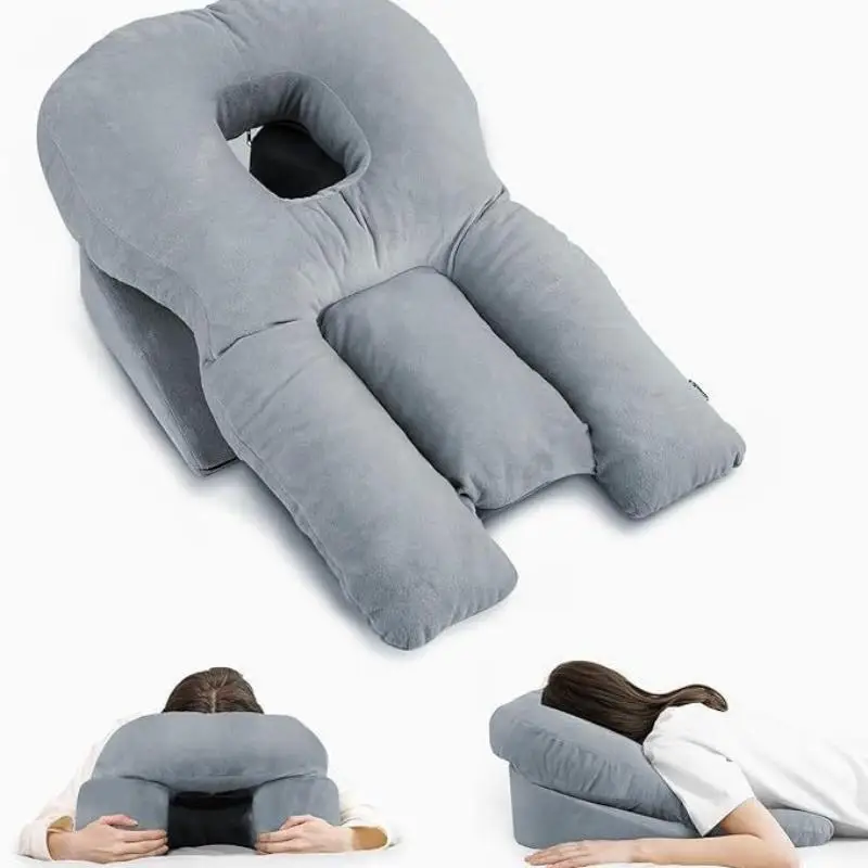 Face Down Pillow for Eye Surgery Recovery Soft Support Stomach Sleeping Pillow with Adjustable Airflow Gap Face Hole for Small