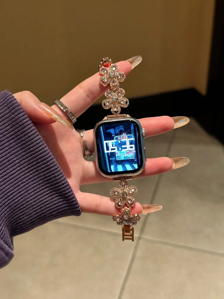 

Простой и роскошный ремешок для часов, совместимый с ремешками iWatch 38 мм, 40 мм, 41 мм, 42 мм, 44 мм, 45 мм, 49 мм, модный ремешок ручной работы.