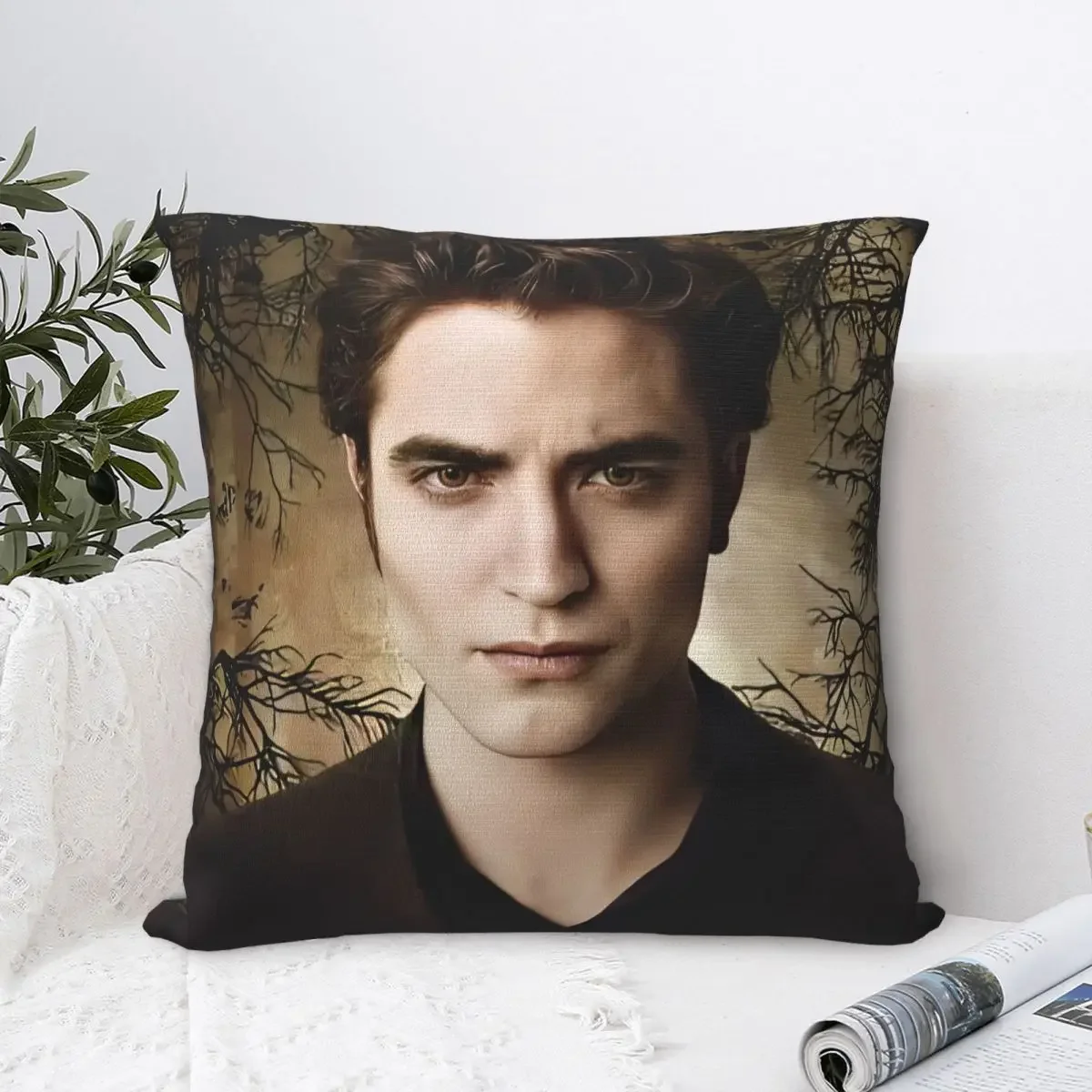 The Twilight Saga Pillowcase Printed Polyester Cushion Cover Decor Edward Throw Pillow Case Cover Living Room Square 45X45cm
