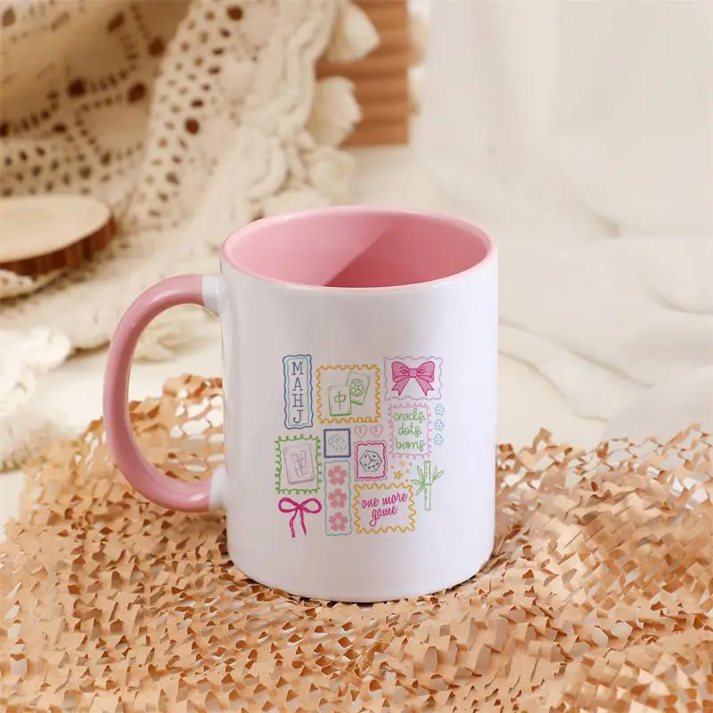 Mahjong Player Ceramic Coffee Mug - Perfect Gift for Mahjong Club Game Lover  Birthdays Anniversaries Summer Parties1pc 11oz