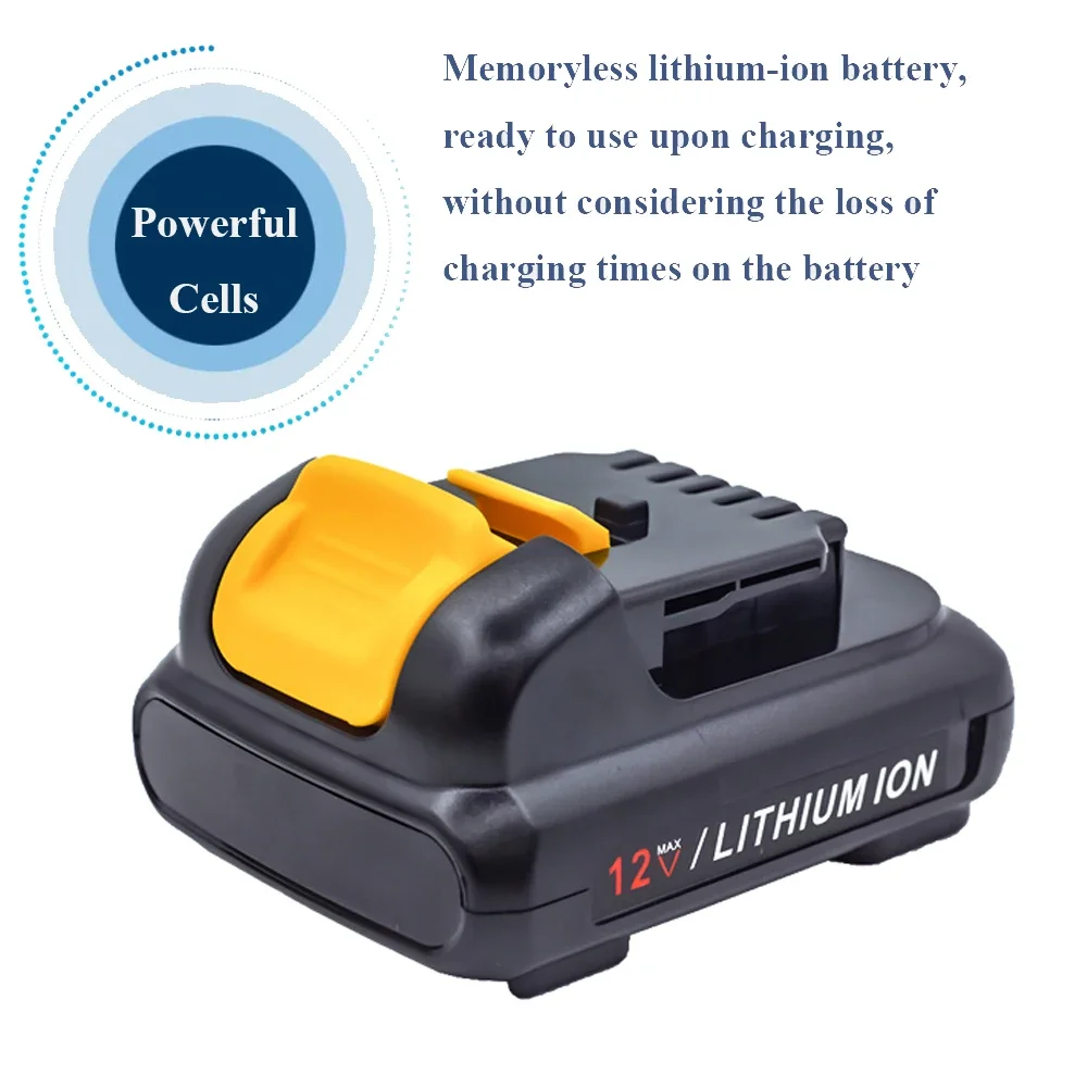 Battery for DeWalt 12V Power Tools 2Ah/3Ah/4.0Ah DCB120 DCB122 DCB124 DCB125 DCB121 DCB100 DCB101 DCB119 Reachargeble Battery