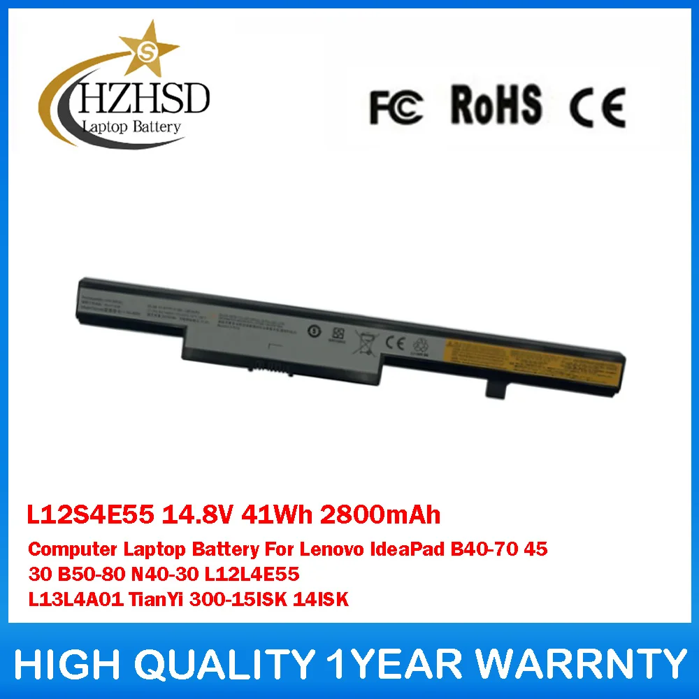 

L12S4E55 14.8V 41Wh 2800mAh Computer Laptop Battery For Lenovo IdeaPad B40-70 45 30 B50-80 N40-30 L12L4E55 L13L4A01 300-15ISK