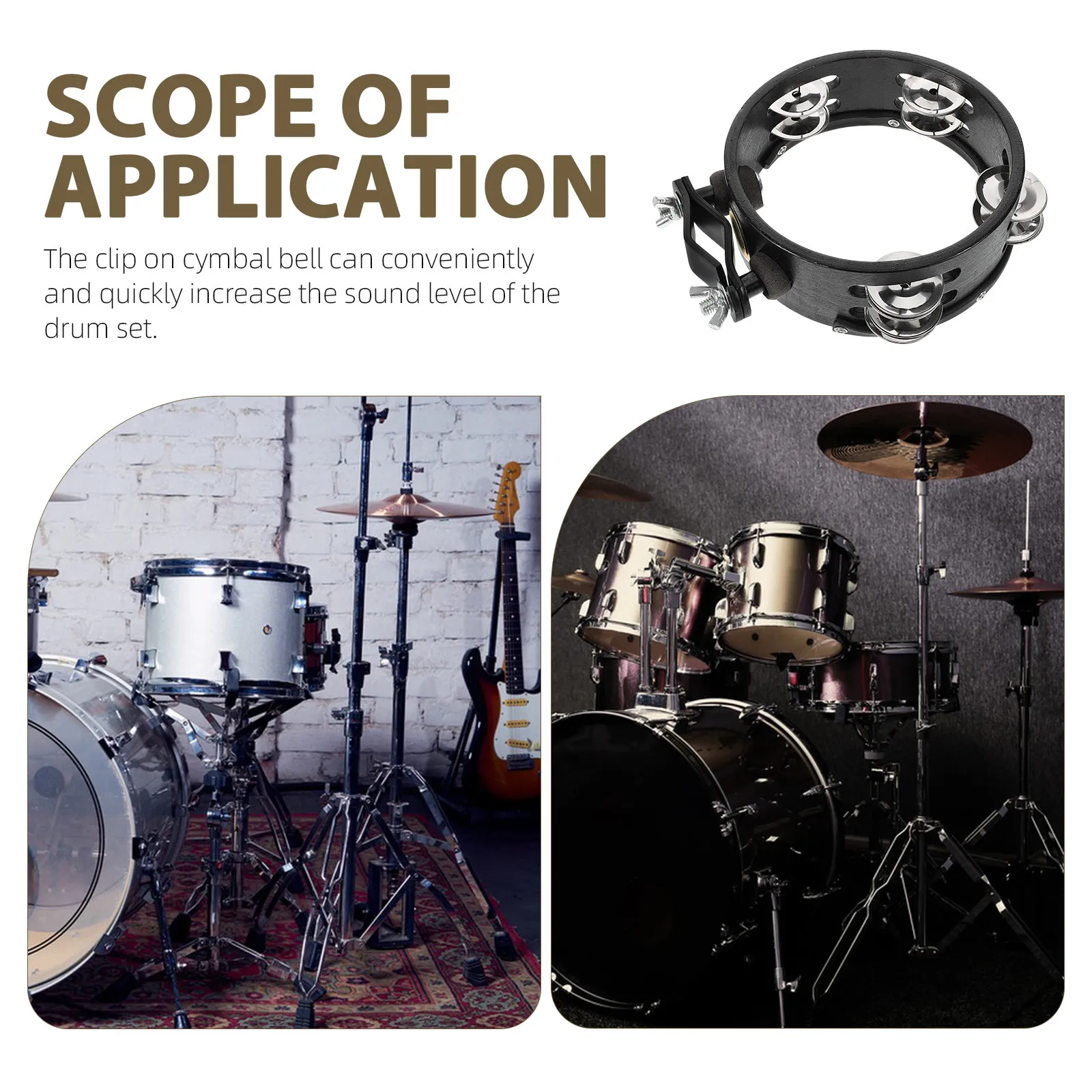 Drum Halloween Christmas Percussion Accessories Drummer Festival Stage Drum Set Tambourine Drum Set Accessories Clamp-on Hi-hat