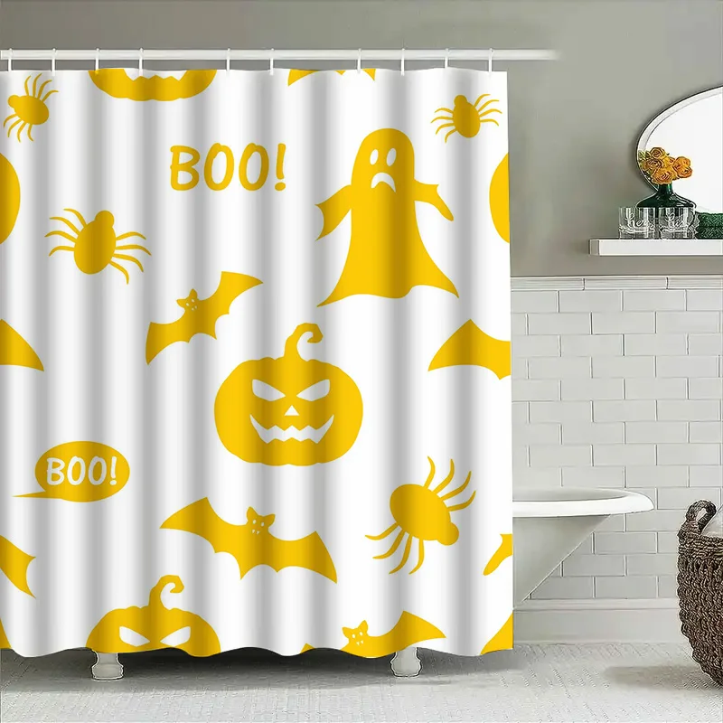 

Tuniu Хэллоуин летучая мышь призрак занавеска для душа жуткий страшный узор для ванной комнаты дети подростки взрослые