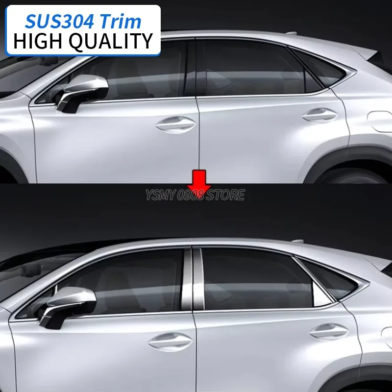 

8PCS Car Exterior Accessories Decoration Window Pillar Cover for Lexus Nx 200T/300H 2014 2015 2016 2017 2018