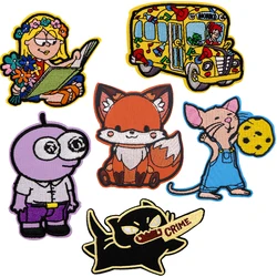 Patch magique de dessin animé pour vêtements, fille, souris, brodé, drôle, film, badges de bricolage sur sac à dos