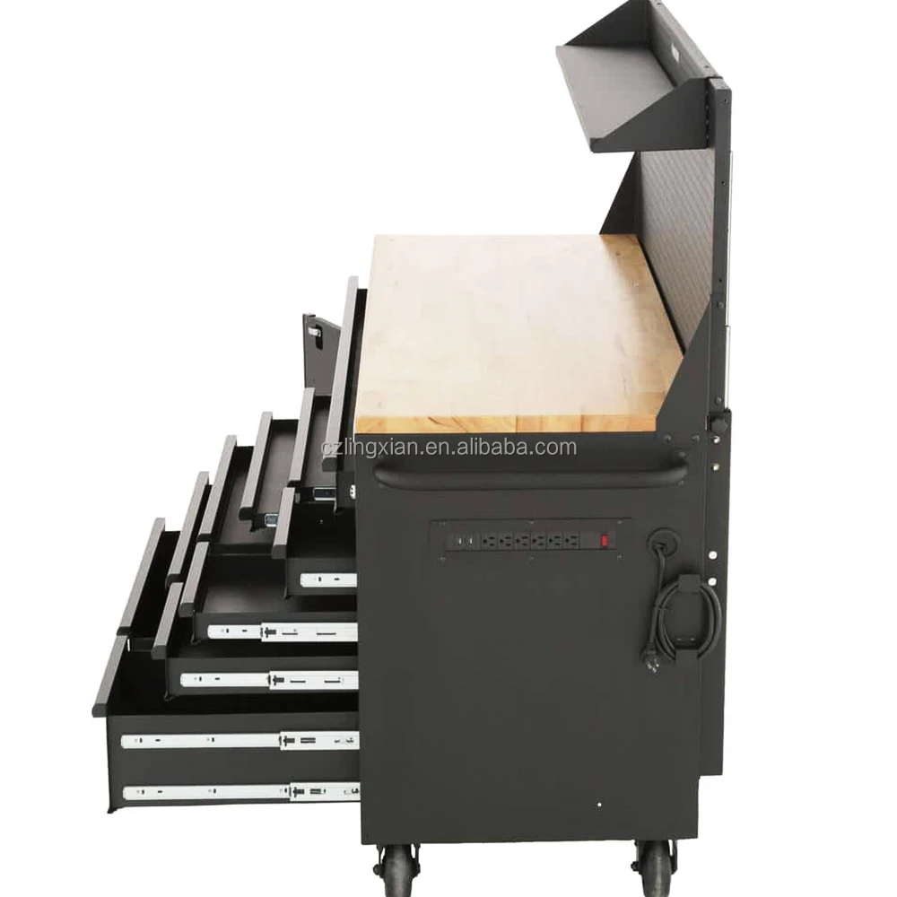 61 In. W X 26 In. D Heavy Duty 10-Drawer 1-Door Mobile Workbench Tool Cabinet With With Storage