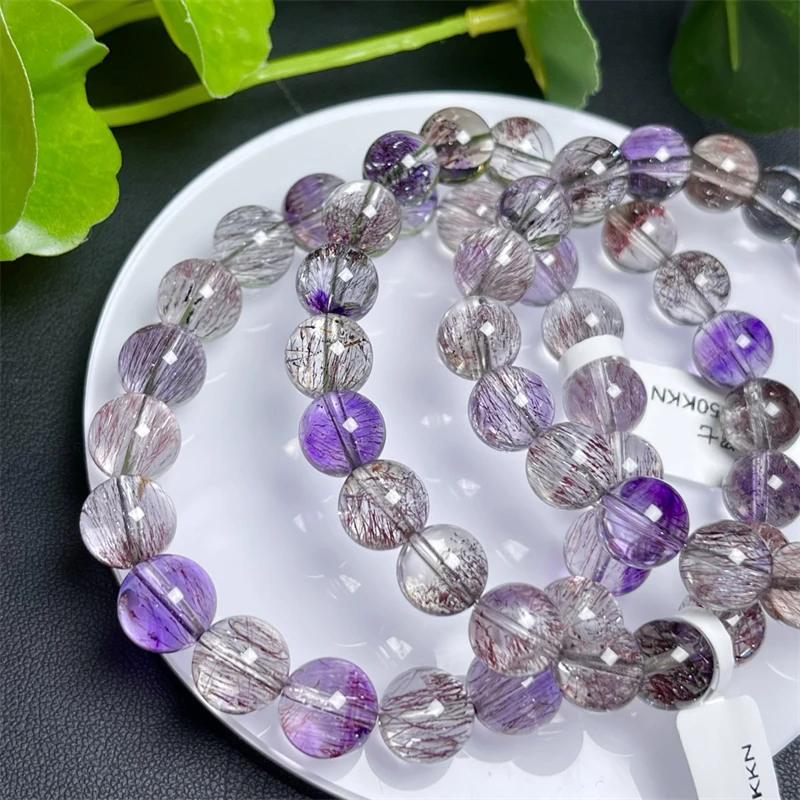 

Natural Fairy Quartz Super Seven Quartz Bracelet Healing Crystal Stone Fashion Gemstone Women Jewelry Gift 1pcs 8/9/10MM