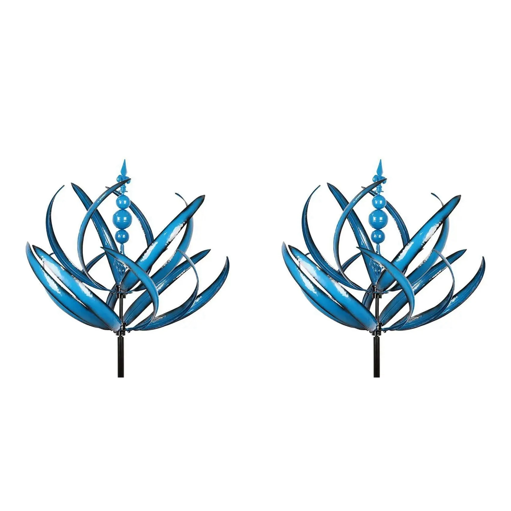 Y51A-2X Wind Spinner Metal Windmill 3D Wind Powered Kinetic Sculpture Lawn Metal Wind Solar Spinners Yard And Garden Decor,B