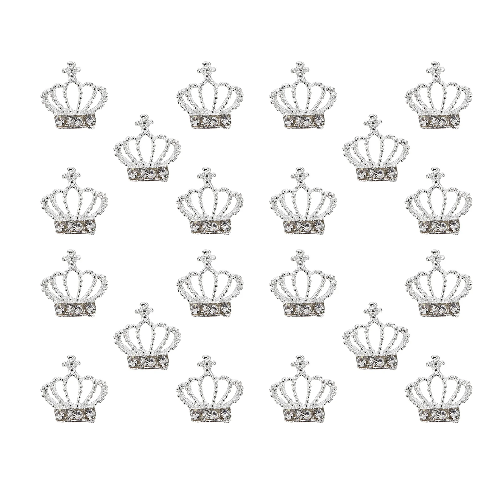 30Pcs Nail Art Rhinestones Crown Glitter Charms for Manicure Creative Nail Design Salon Home Use Crown Rhinestone