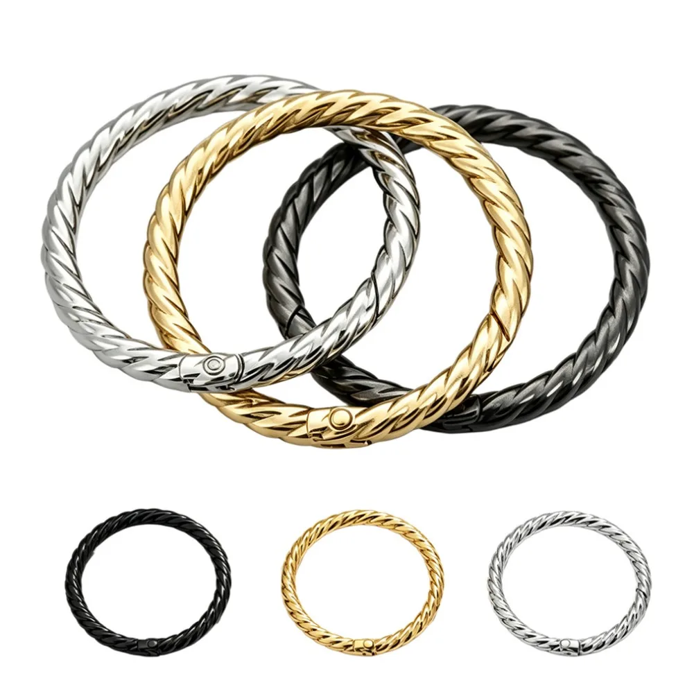5Pcs Twist Spring O Ring Openable Leather Bag Handbag Strap Buckle Connect Keyring Pendant Key Dog Chain Snap Clasp Clip