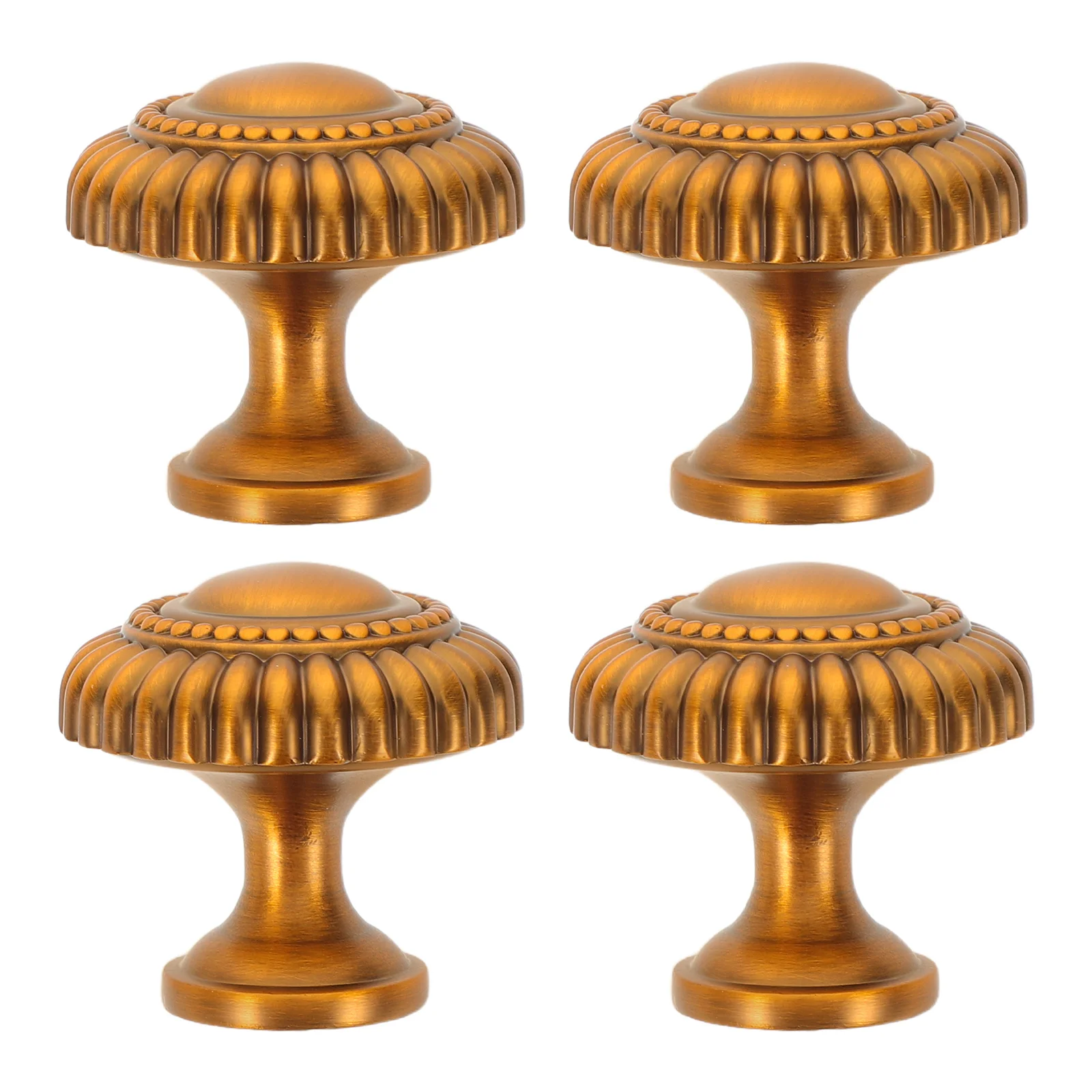 

4pcs Vintage Cabinet Handles Zinc Alloy Drawer Pulls For Kitchen Wardrobe Dresser Furniture Single Hole Design Comfortable Grip