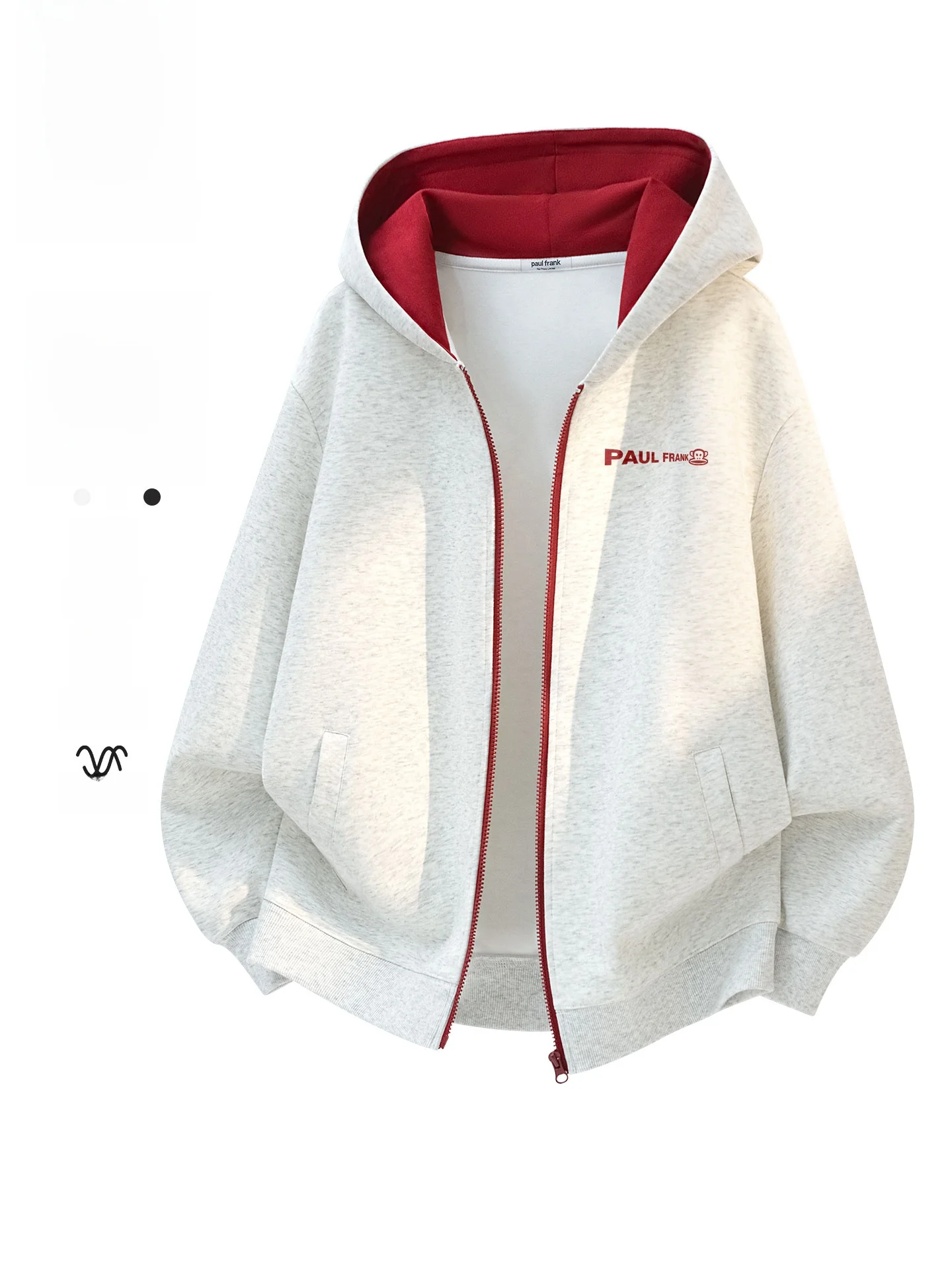 

Heavyweight Colorblo Hooded Zipper Sweatirt ex Spring Comfortable Breathable Wear Resistant Monkey Print