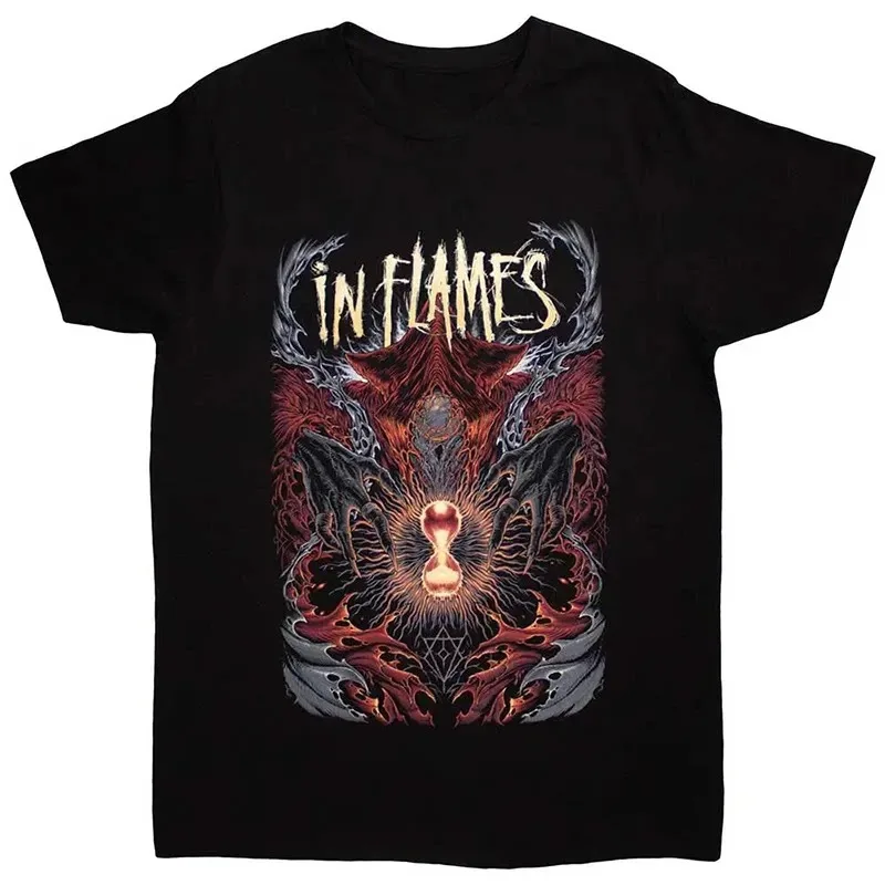 2026 in Flames Band's Swedish Metal Rock Printed T-shirt From An American_European Trendy Suitable for Both Men and Women
