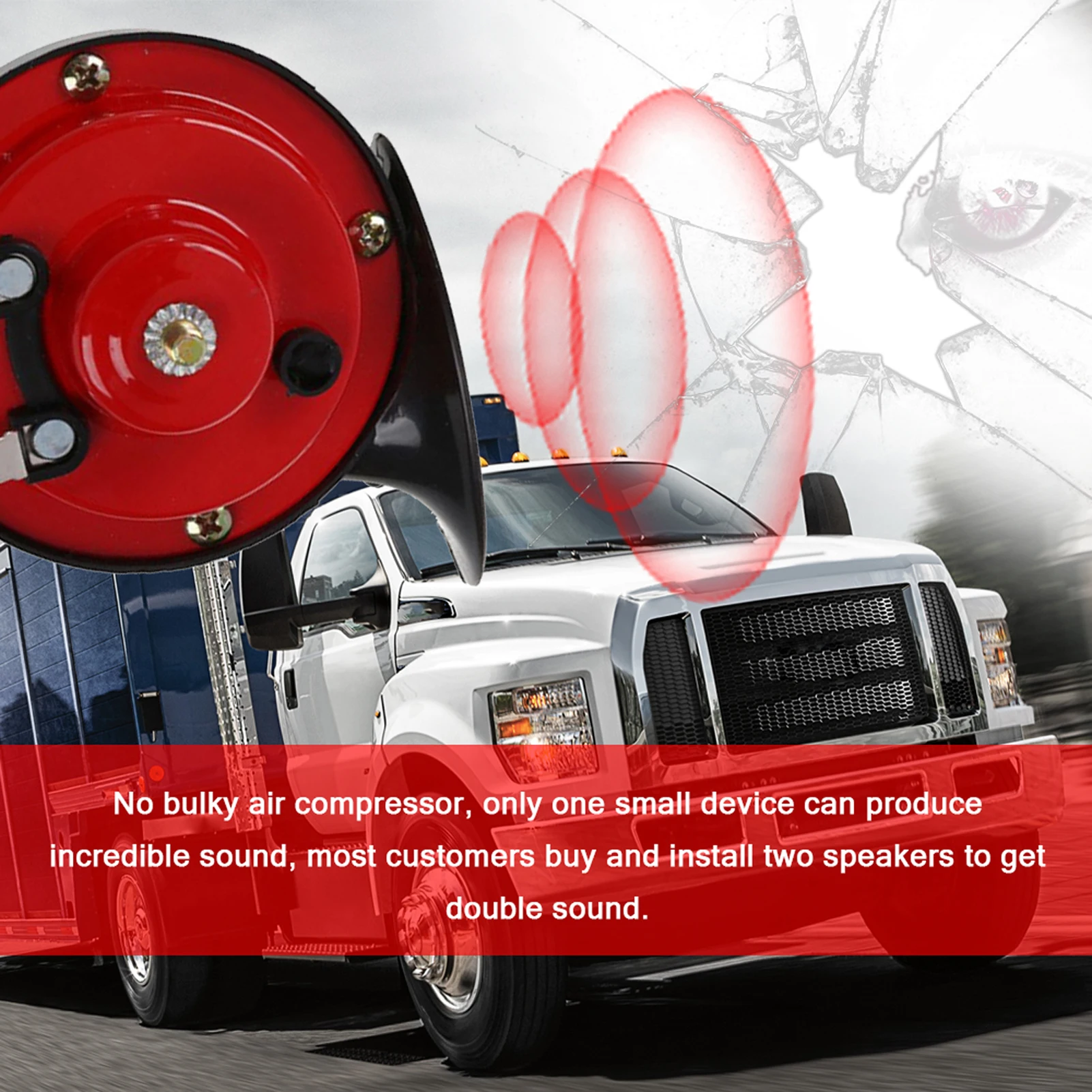 2PCS 12 V Universal Double Tone Horn Car Motorcycle Air Horn Loud Electric Snail Horn Waterproof Horn High/Low Tune