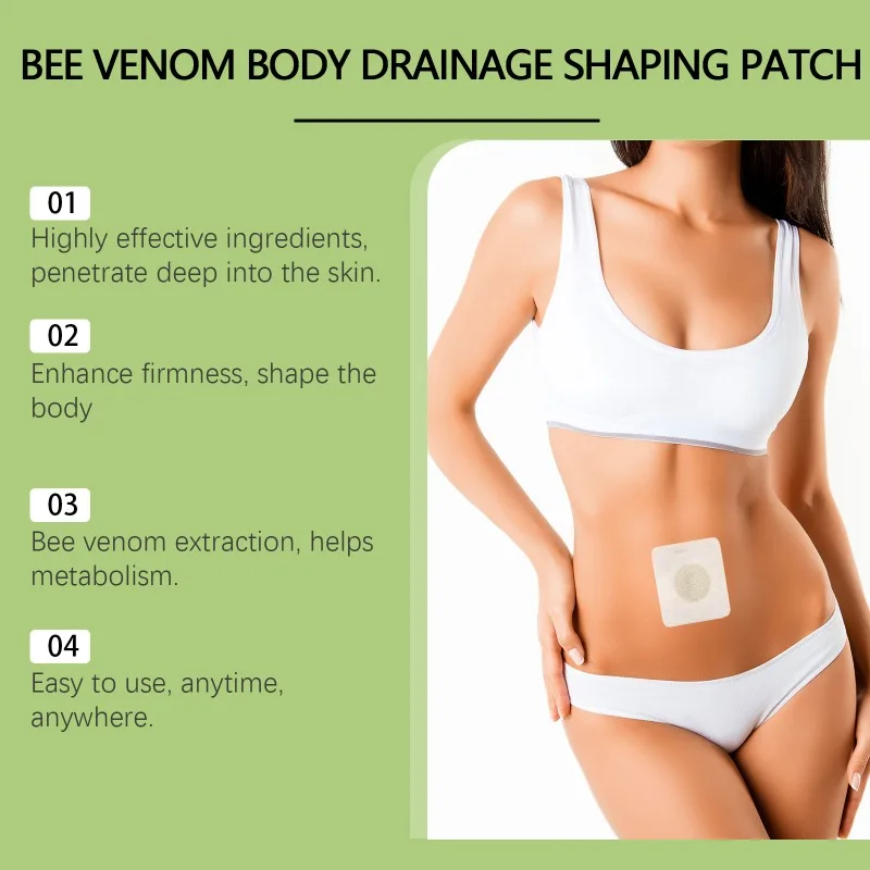 Bee Venom Body Drainage Shaping Patch Belly เอว Burning FAT ลดน้ําหนักกระชับผิว Body Skin Curve Shaping Lazy Body Navel Patch