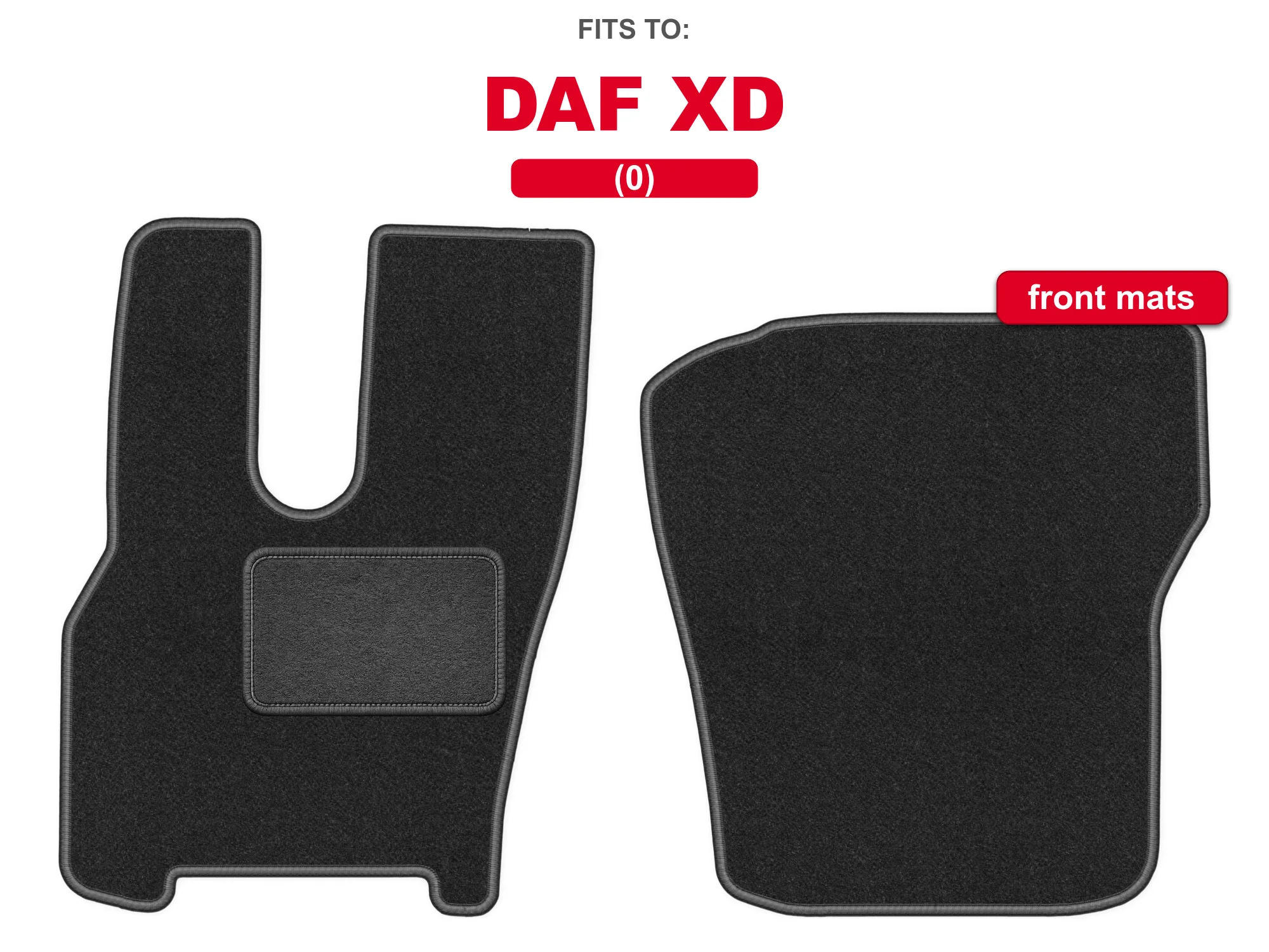 Velour vloerkleden voor: DAF XD grafiet set auto vloermatten voor de voorkant van de auto