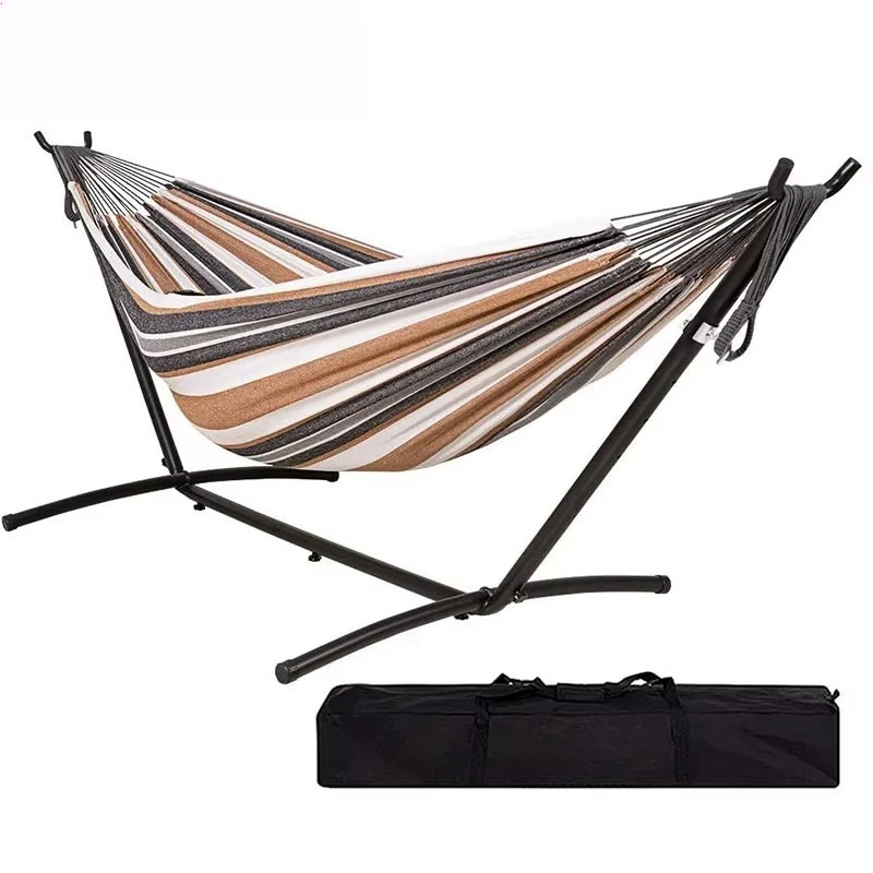 Double hanging canvas hammock 250 * 150cm portable nylon outdoor folding double camping hammock