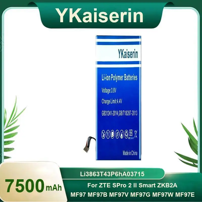 

Mobile Phone Battery Li3863t43p6ha03715 7500Mah For Zte S Pro 2 II ZKB2A MF97 MF97B MF97V MF97G MF97W MF97E