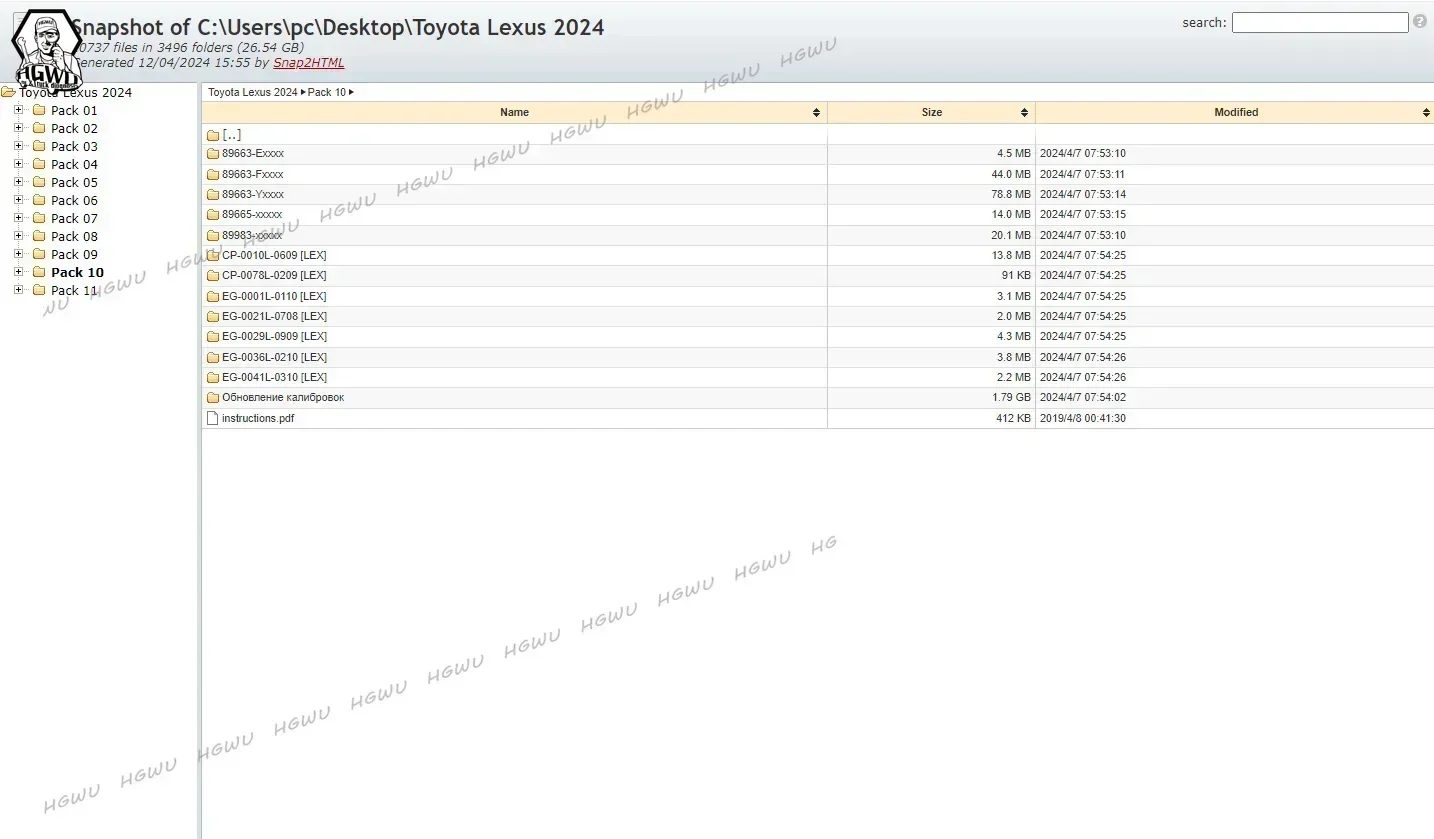 For Toyota Lexus | Stock File ECU Origin Firmware HGWU Immo Off And MOD Files .CUW .BIN Files 20779 About 26.5GB Toyolex 4 3