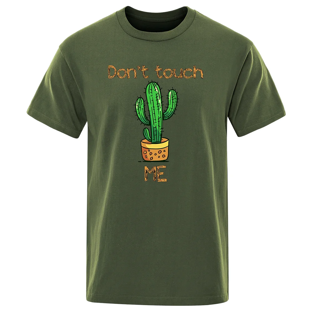 Green Vibrant Cactus Printed Man T Shirts Loose Brand Cool Clothing S-5XL Fashion T-shirts Male Casual Summer New Tee ShirtShort