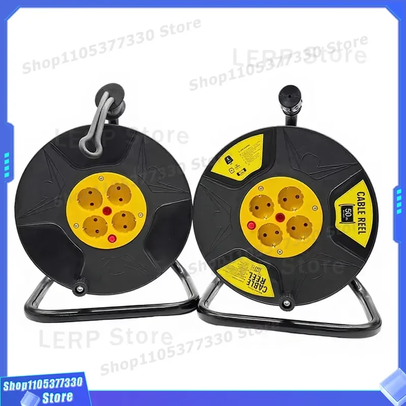 25m Heavy Duty Extension Cable Reel EU Standard Power Cord Large Industrial Drum Socket for Outdoor Workshop Garden Use Safe