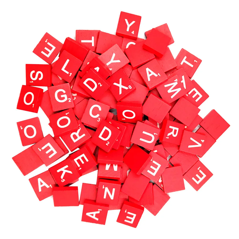 

100pcs Alphabet Natural Wood Diy Literacy Game Kids Educational Wooden Cubes Decor Craft Supply For Wedding Party