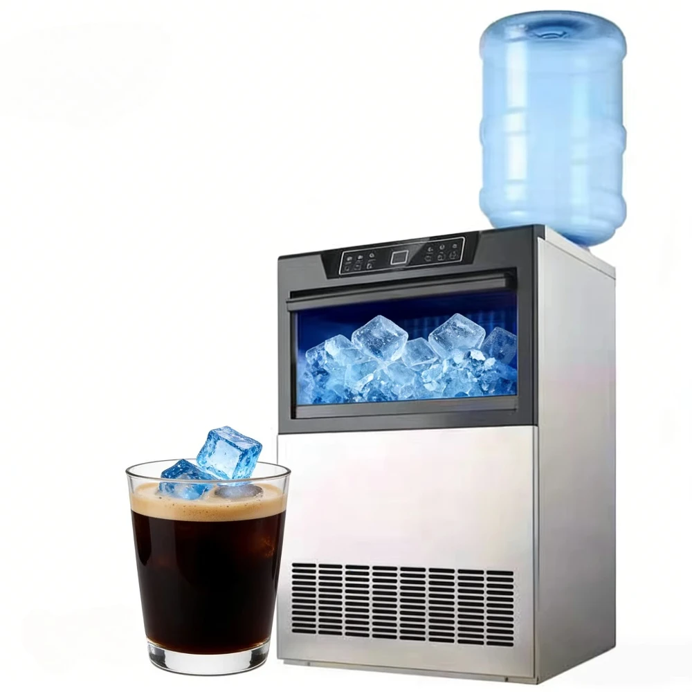 Commercial Quiet Operation Easy Clean 50KG/day Cube Ice Machine  Dual-purpose Water Inlet for Priority Delivery Ice Machine