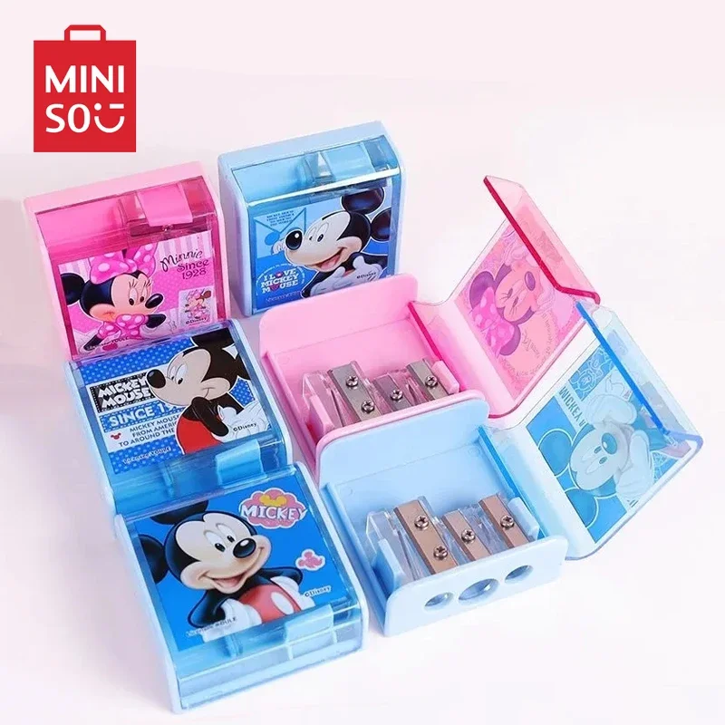 

Mickey Mouse Pencil Sharpener Miniso Disney Minnie Cartoon Figures Penknife Students Stationery School Supplies Children Gifts