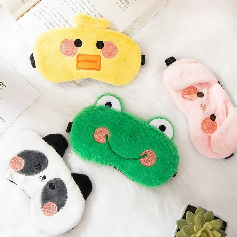 

New Plush Cute Cartoon Eye Mask Ice Compress Children and Men To Relieve Fatigue Shading Sleep