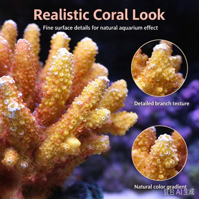 Artificial Coral Reef Aquarium Decor, Undersea World Theme Fake Coral Shell Mountain Ornament, Fish Tank Landscaping Decoration
