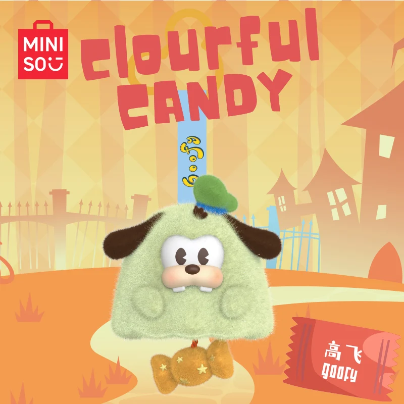 Miniso Disney Mickey Family Bunte Süßigkeiten-Serie, Vinyl-Plüsch-Blindbox, Verpackung, dekorative hängende Anhänger, süßes Geburtstagsgeschenk