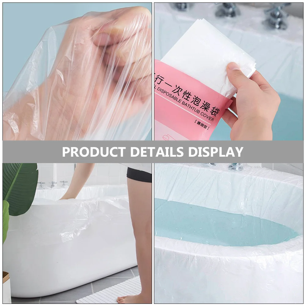 

10Pcs Disposable Bathtub Liners Lightweight Safe Bathtub Cover for Hotel Home Travel Use Tub Protection Liner Bag