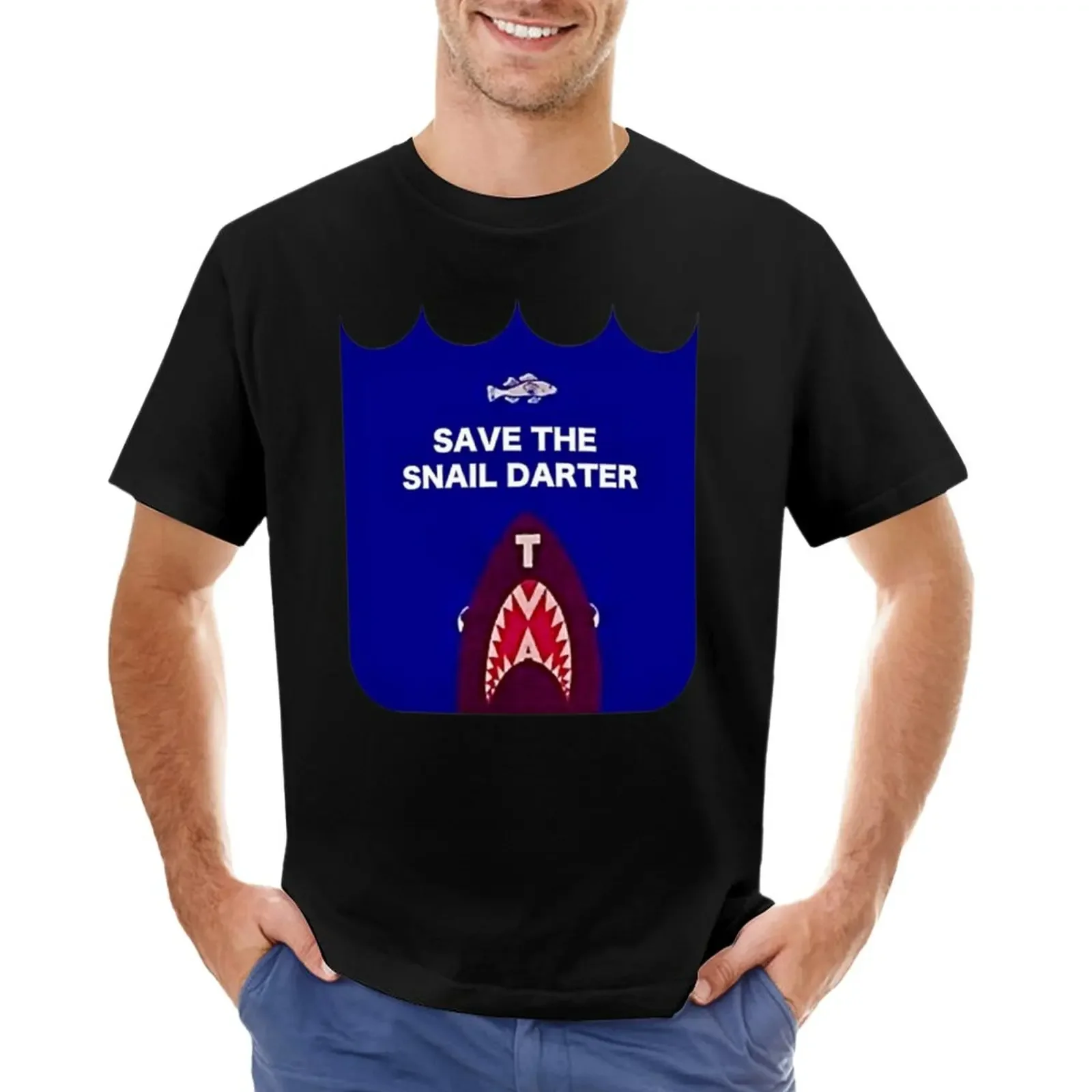 

SAVE THE SNAIL DARTER- VINTAGE REMAKE T-Shirt summer tops heavyweights mens vintage t shirts