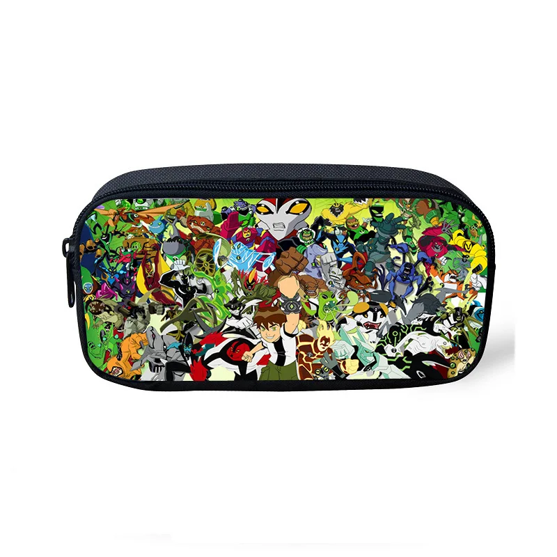 Boys Girls Stationary Bags Canvas Pencil Box Teenagers School Supplies Ben 10 Print Cosmetic Bag Pencil Case