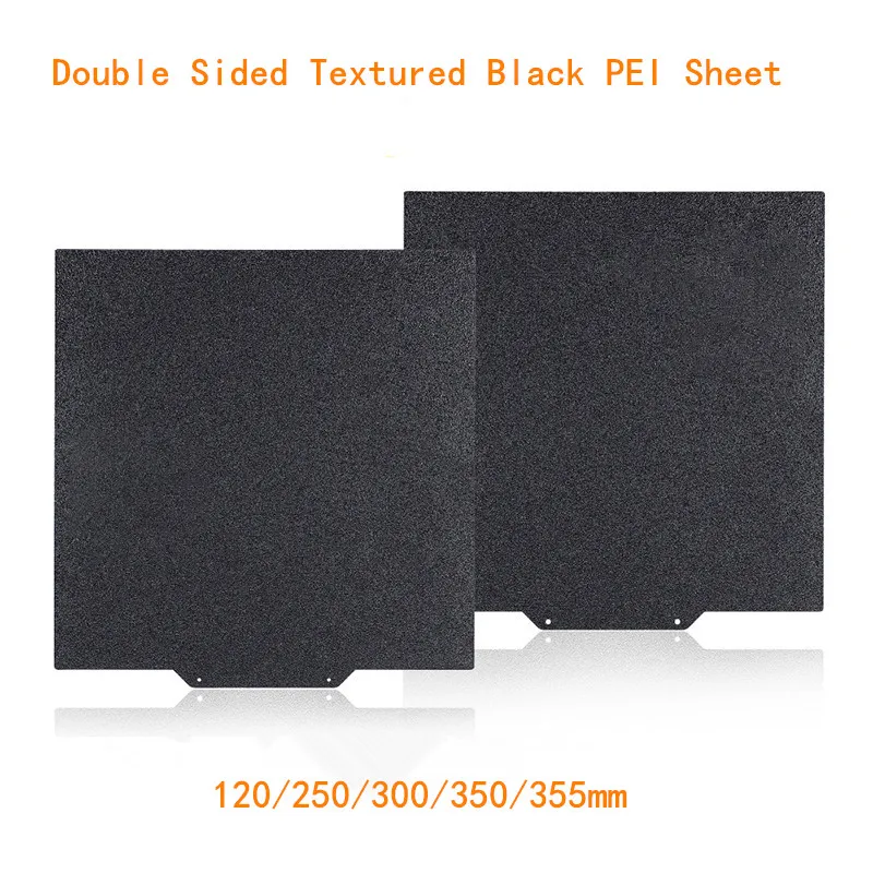 

ENERGETIC Voron 3D Printer Double Sided Textured Black PEI Powder Coated Spring Steel Magnetic Build Plate 120/250/300/350mm