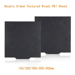 ENERGETIC Voron 3D Printer Double Sided Textured Black PEI Powder Coated Spring Steel Magnetic Build Plate 120/250/300/350mm