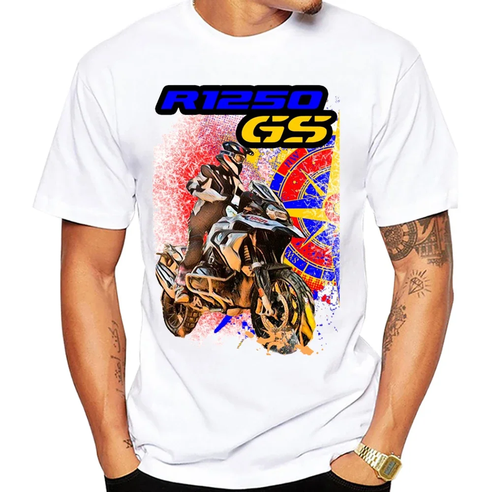 Mountain GS Adventure R1250 GS Riding T-Shirt Men Short Sleeve GP White Casual Hip Hop Tshirt Boy Motorcycle Rider Sport Tees