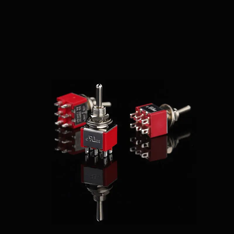 Taiwan imported chassis welding 3-position 6-terminal rocker switch 2A 250V toggle button actuation power switch