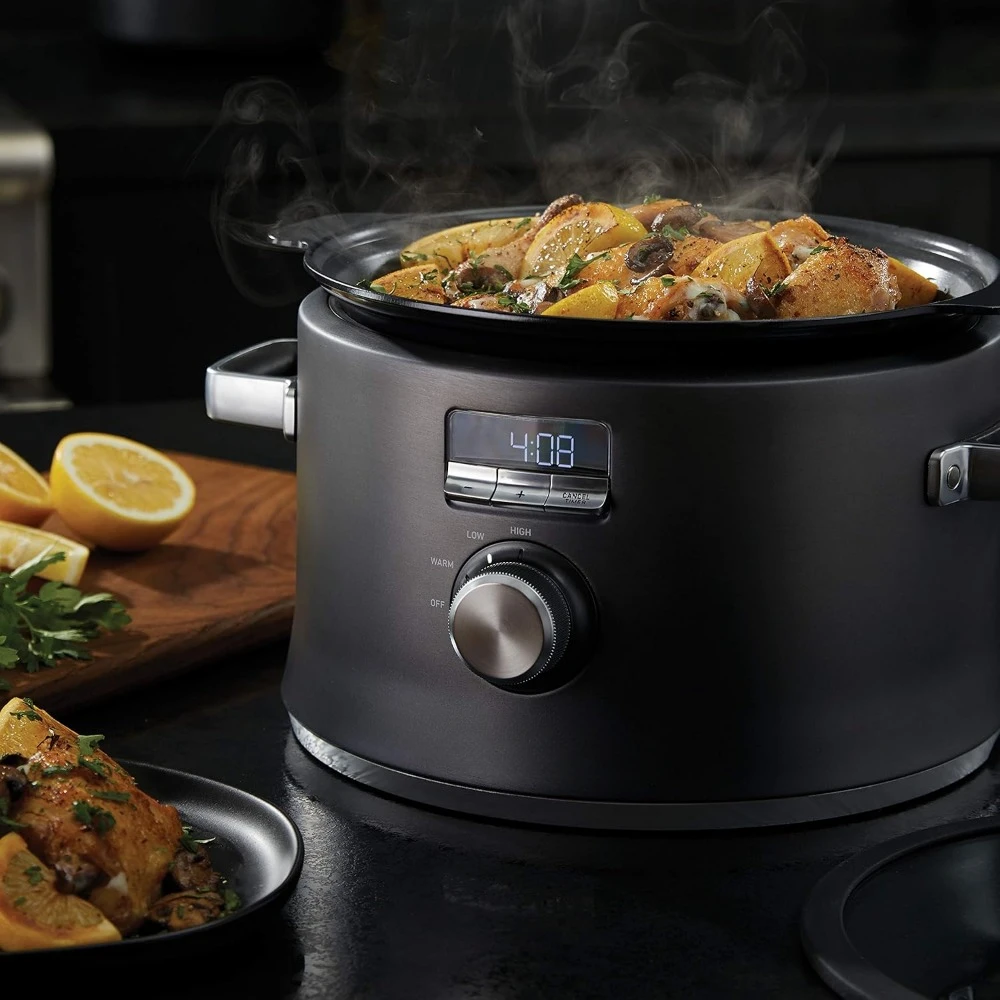 5.3 Quarts Slow Cooker con Timer digitale e controlli programmabili, acciaio inossidabile, fornello lento